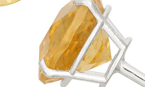 Fuzion Creations Amethyst Stud Earrings In Citrine