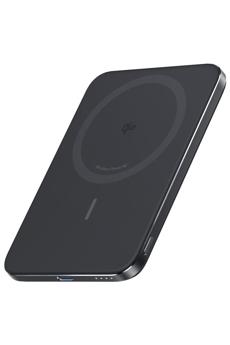 Nano Slim Magnetic Wireless Power Bank 5,000 mAh, Main, color, Black