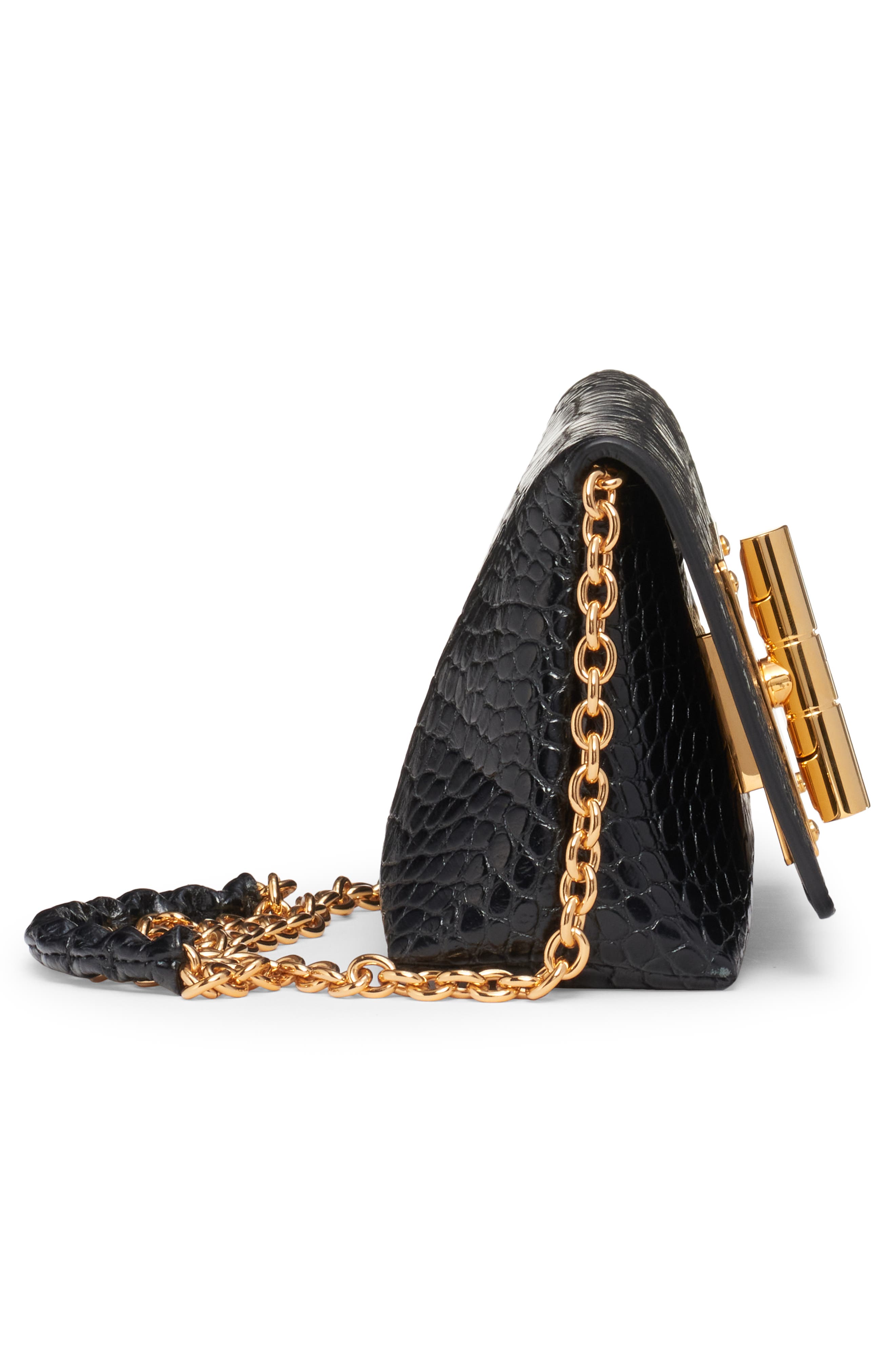 TOM FORD Mini Natalia Croc Embossed Leather Shoulder Bag, Alternate, color, 