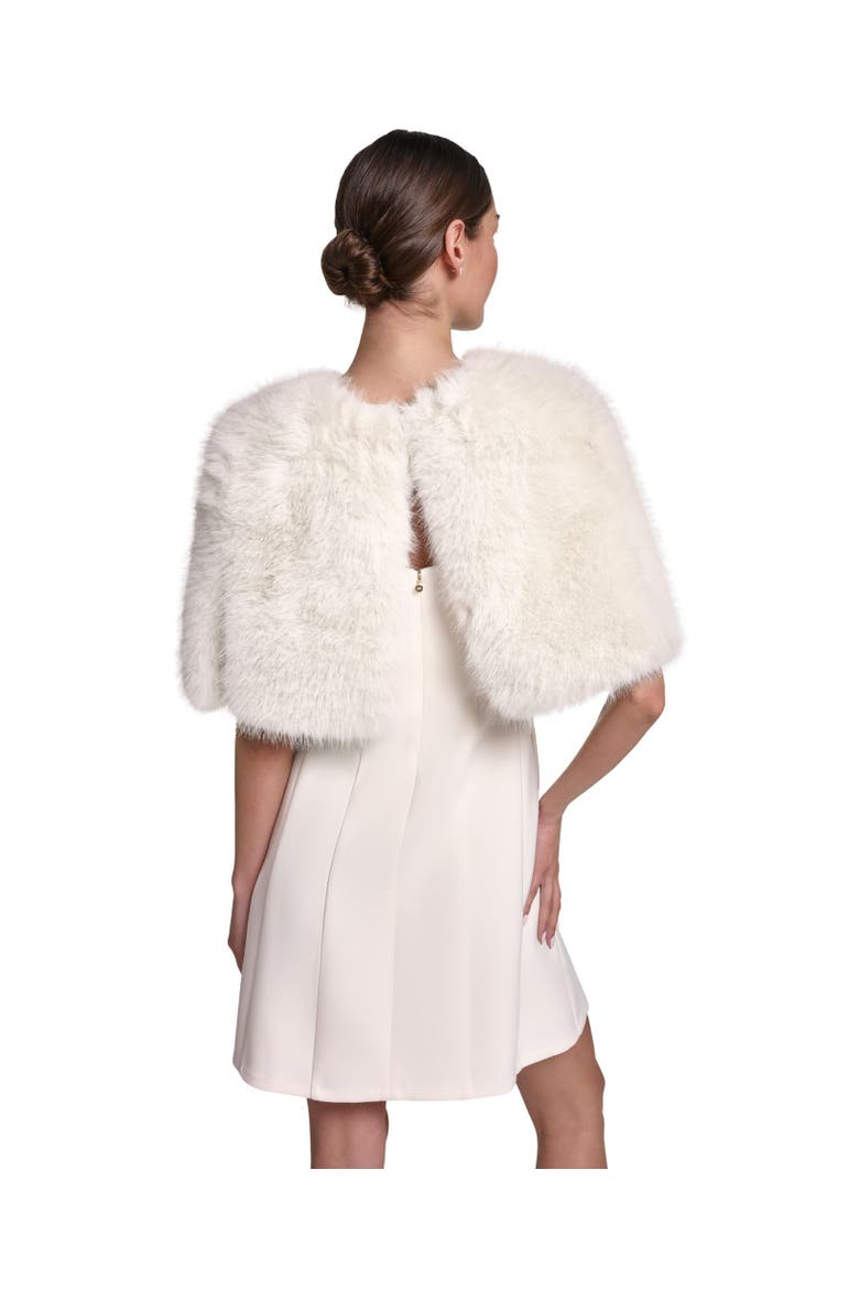 Faux Fur Capelet, Alternate, color, Cream