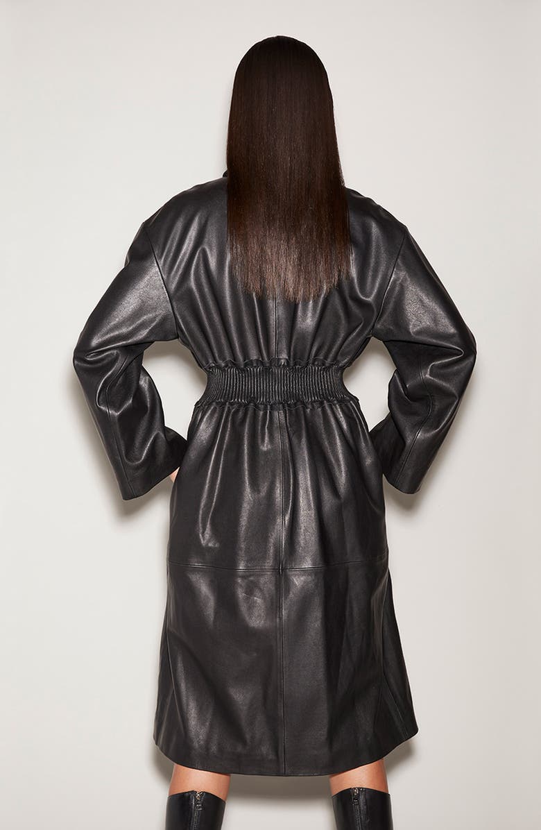 FRAME Pintucked Leather Coat, Alternate, color, 