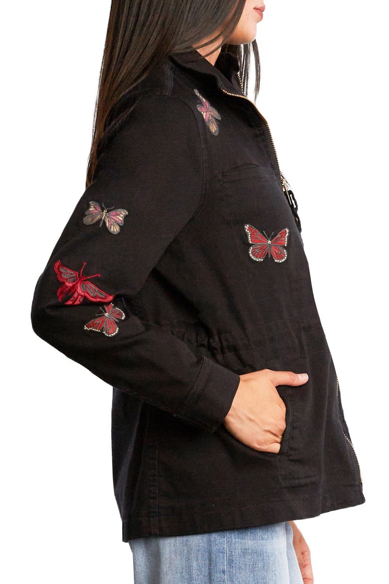 Rider Embroidered Utility Jacket, Alternate, color, OBSIDIAN
