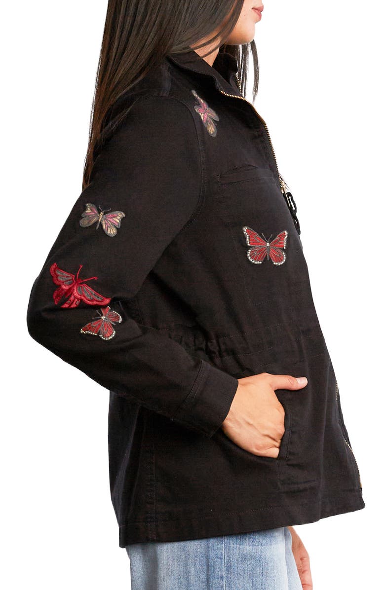 Billy T Rider Embroidered Utility Jacket, Alternate, color, Obsidian