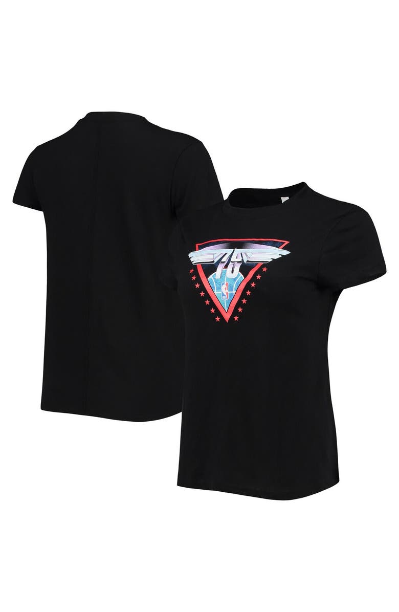 LUSSO Women's Lusso Black NBA 75th Anniversary T-Shirt, Alternate, color, Black
