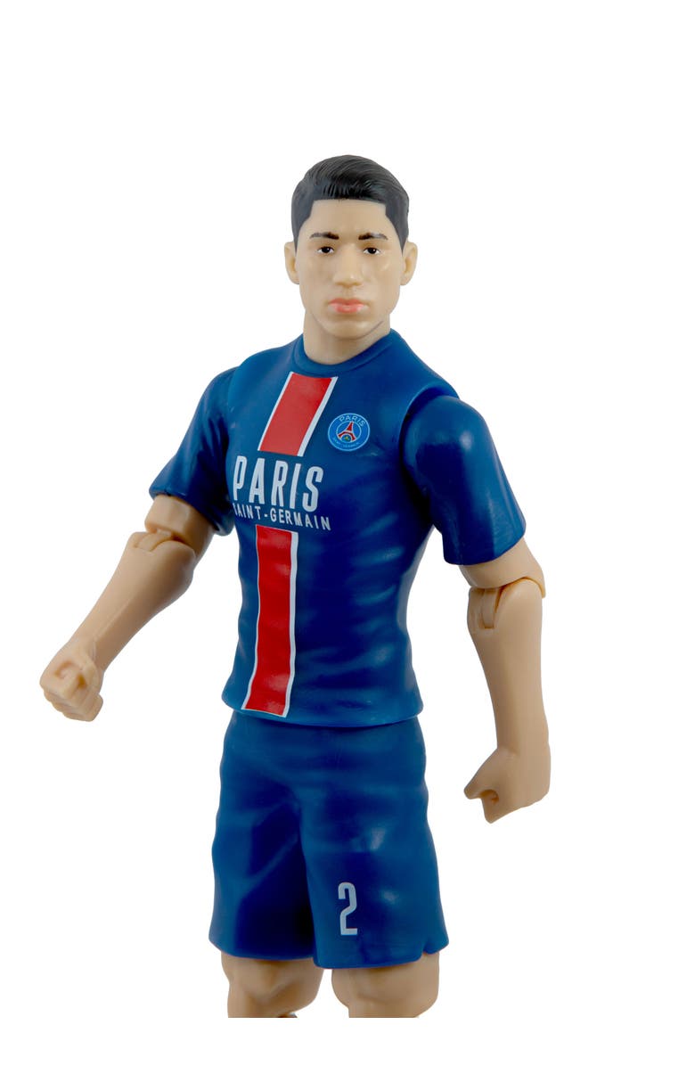 Banbo Toys Sockers Paris Saint-Germain Achraf Hakimi 8" Soccer Action Figure, Alternate, color, Blue