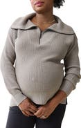Ingrid & Isabel Quarter Zip Maternity Sweater