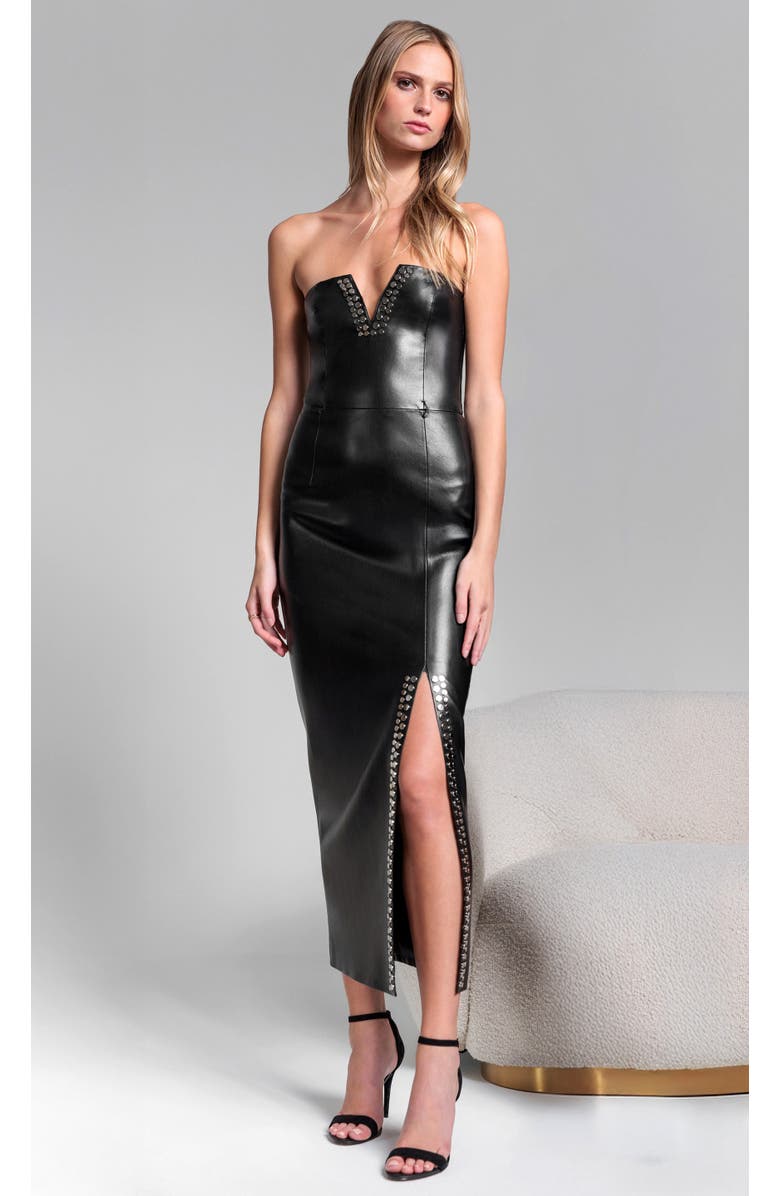 Generation Love Isabel Studded Vegan Leather Dress, Main, color, Black