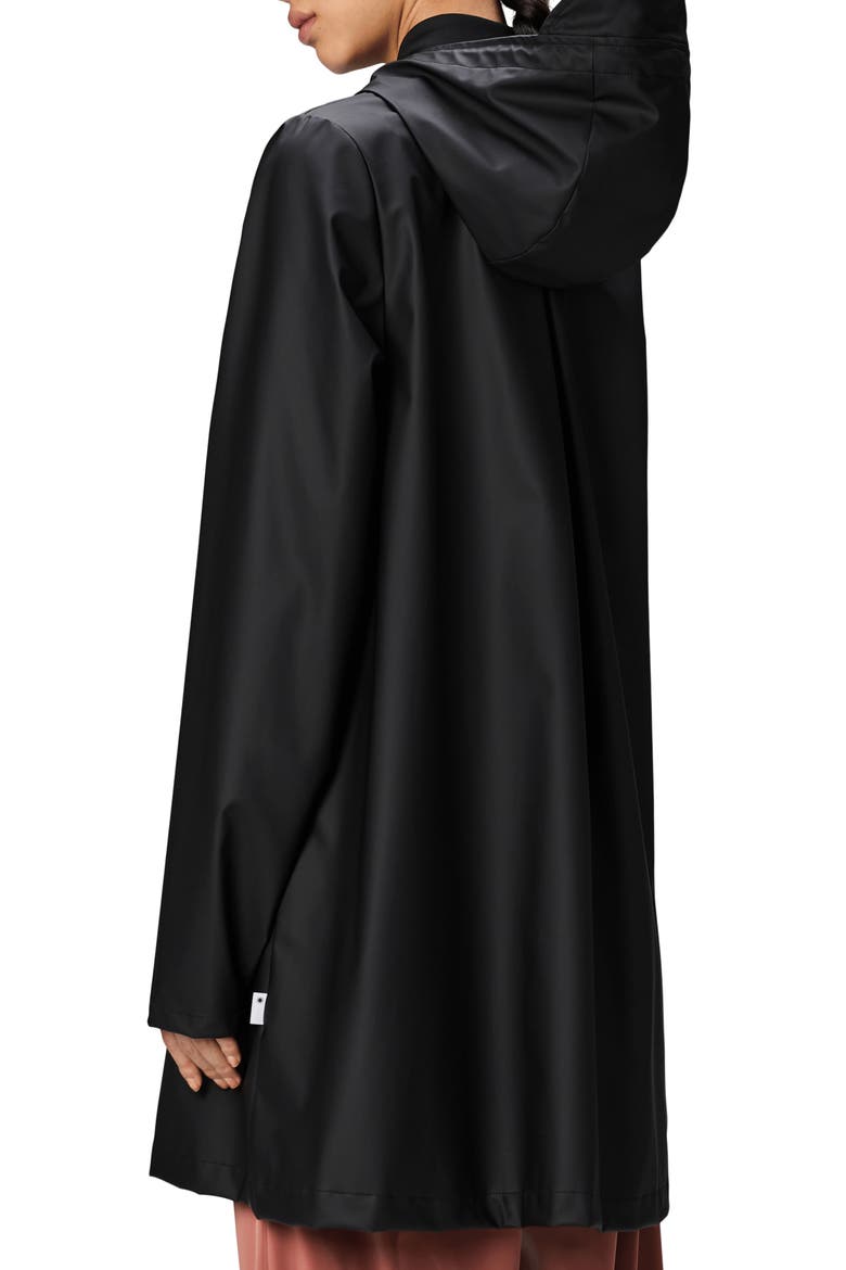 Waterproof A-Line Rain Jacket, Alternate, color, BLACK
