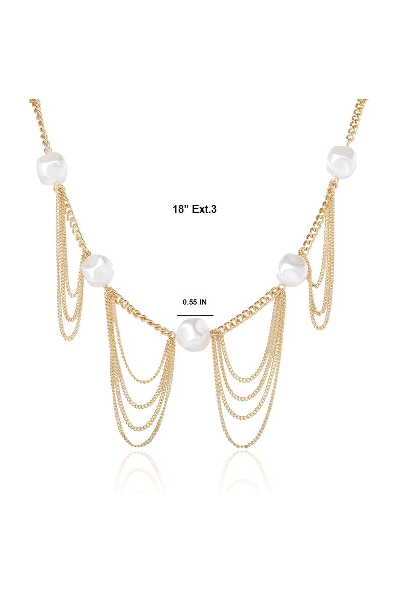 Pearl Layer Necklace, Alternate, color, Gold