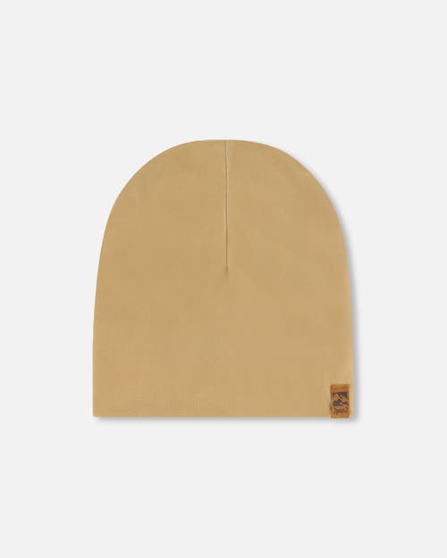 Deux Par Deux Kids Unisex Solid Beanie Hat Beige In Beige