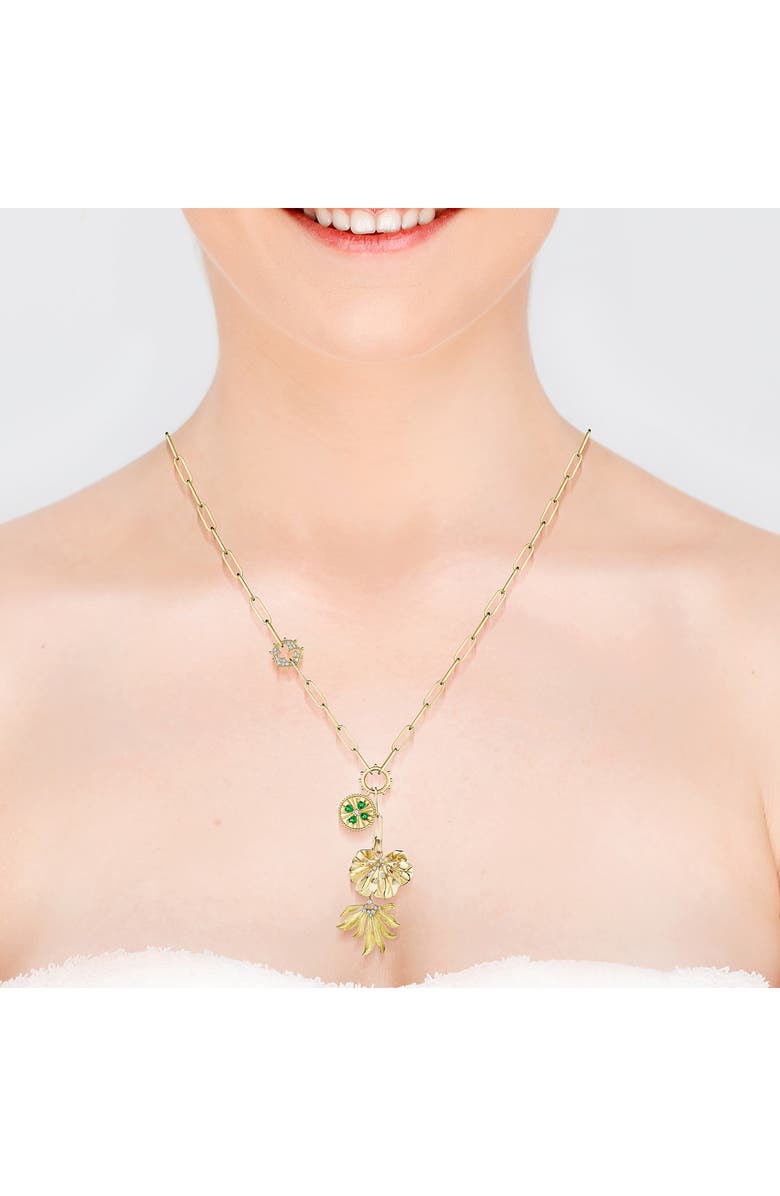 Hueb Penka Diamond & Tsavorite Multicharm Necklace, Alternate, color, Yellow Gold