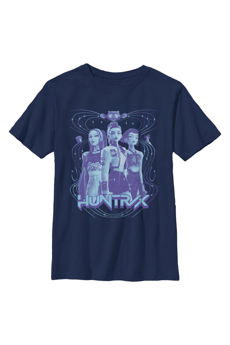 Boy's KPop Demon Hunters Huntrix Honmoon  Graphic T-Shirt, Main, color, Navy Blue