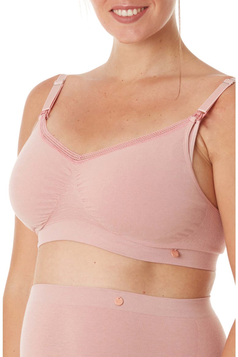 Organic Maternity and nursing seamless bra, Main, color, DUSTY ROSE