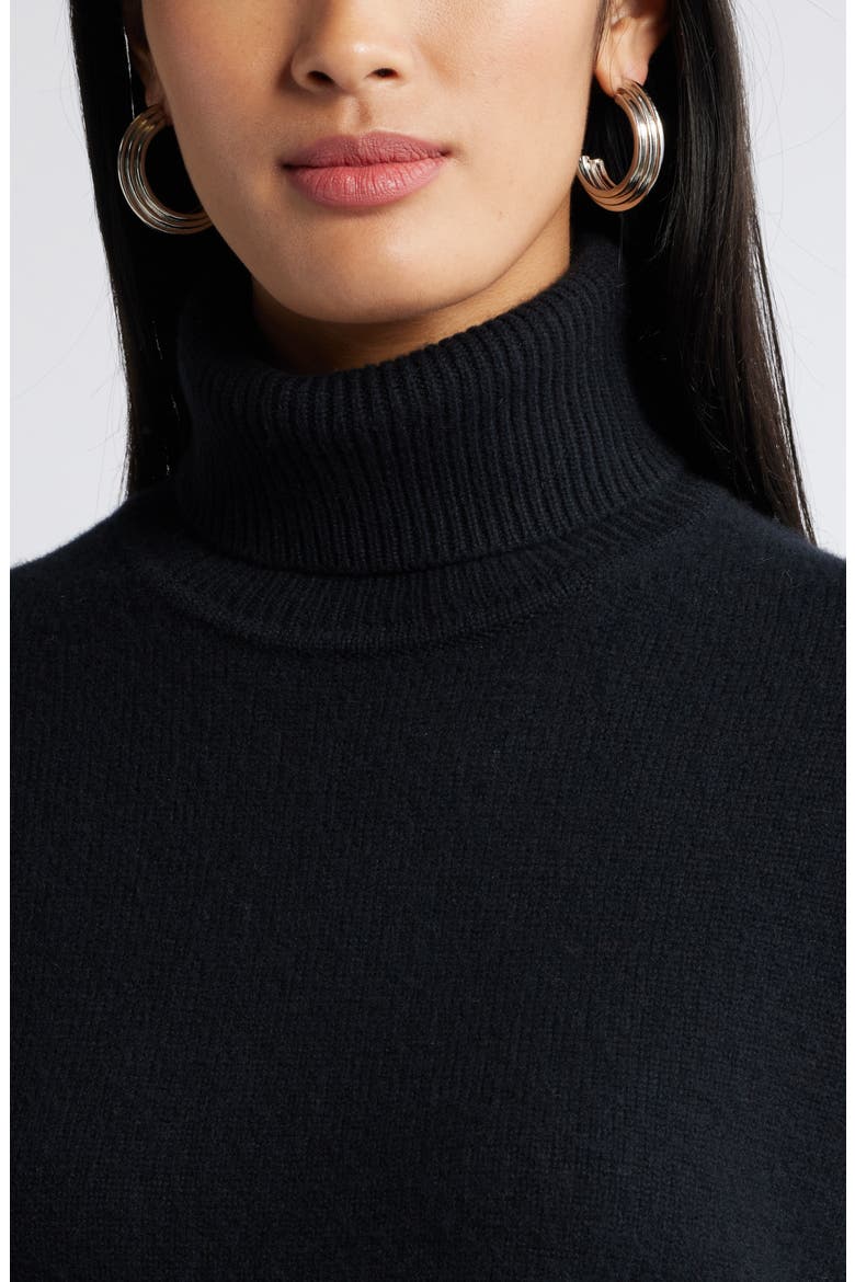 Wool & Cashmere Turtleneck Sweater, Alternate, color, BLACK ROCK