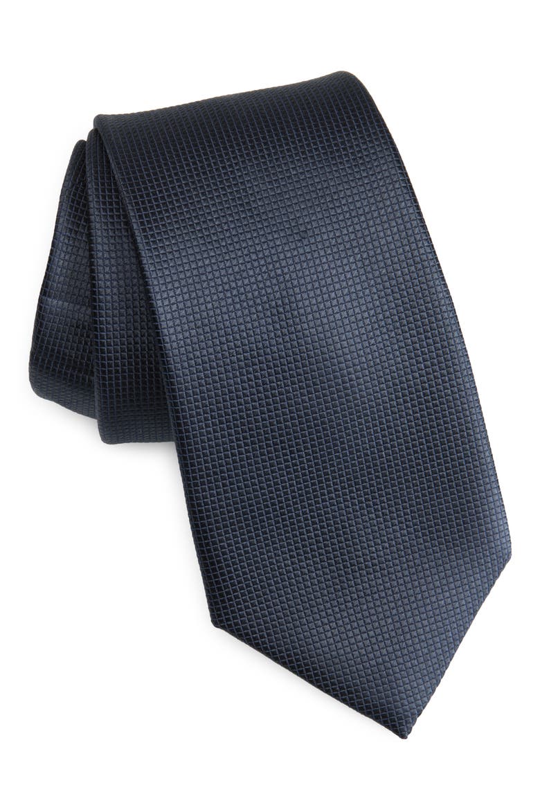 Textured Silk Tie, Main, color, NAVY