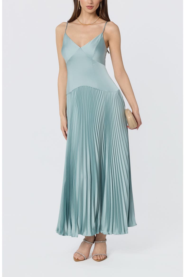 dropped waist pleated dress Quiet Grace Drop Waist Pleated Maxi Dress