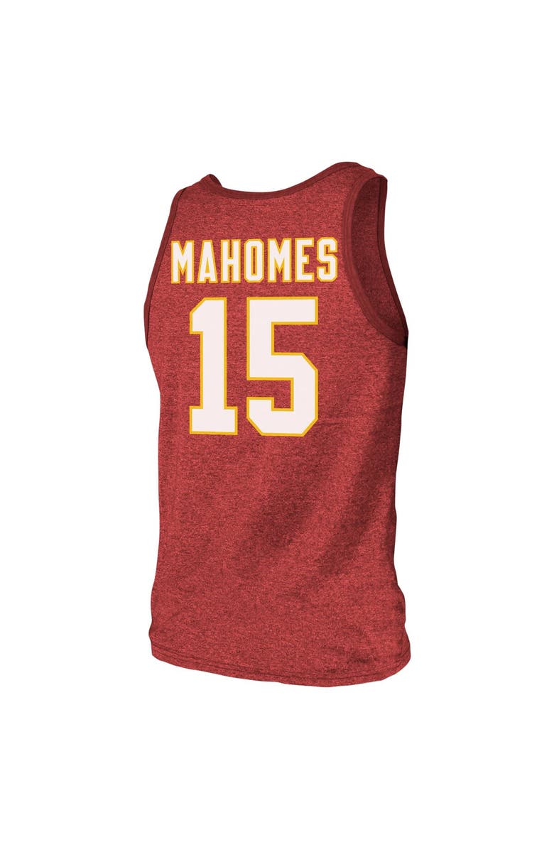 Majestic Threads Men's Majestic Threads Patrick Mahomes Red Kansas City Chiefs Tri-Blend Player Name & Number Tank Top, Alternate, color, Red