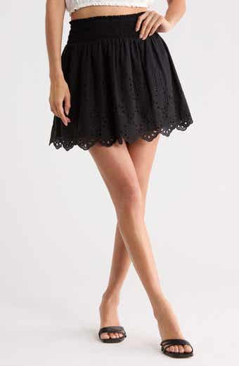 Eyelet Miniskirt