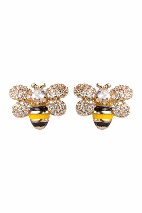 EYE CANDY LOS ANGELES Honeybee CZ Pave Stud Earrings