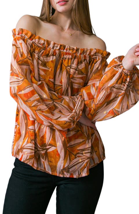 Print Off the Shoulder Top