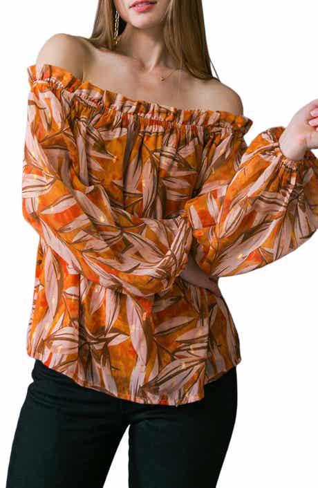 Print Off the Shoulder Top