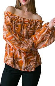 FLYING TOMATO Print Off the Shoulder Top