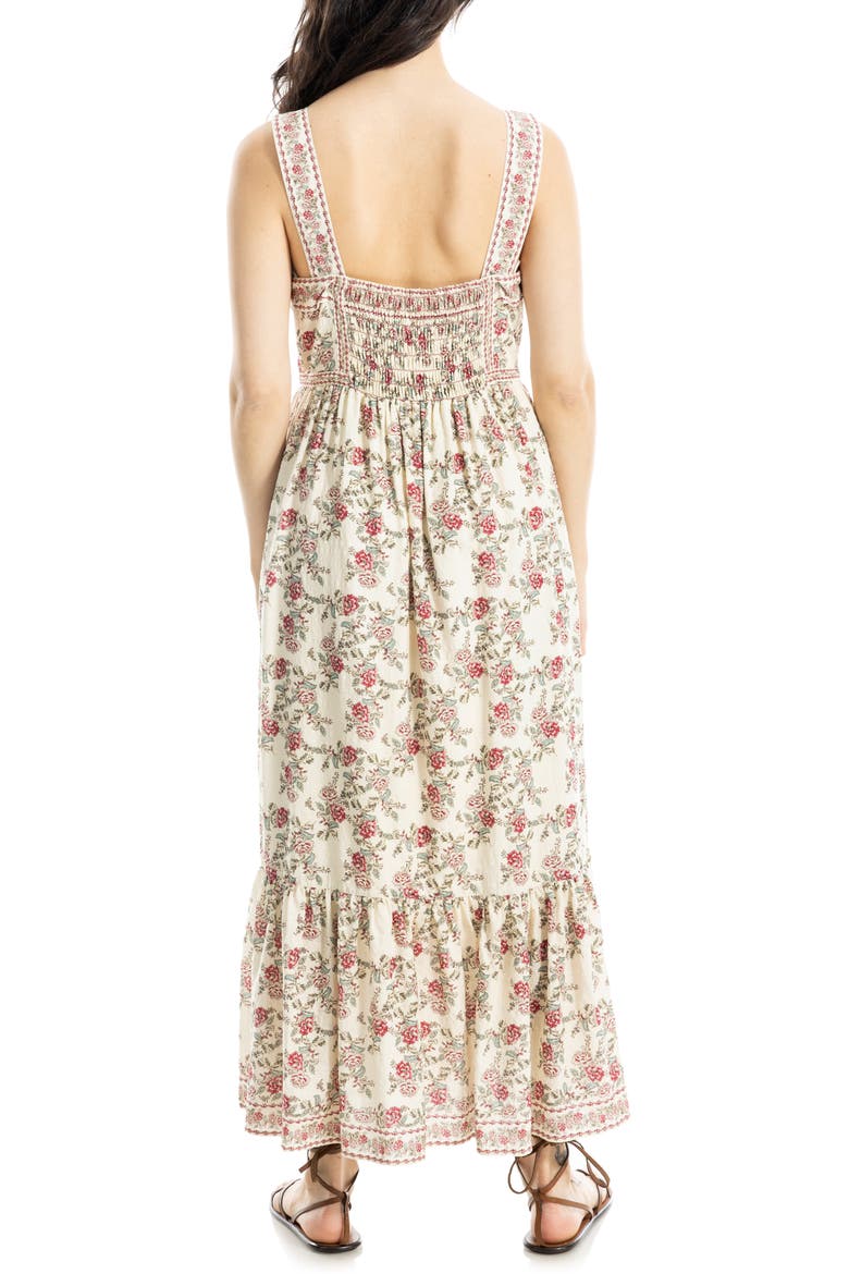 Floral Sleeveless Sweetheart Neck Maxi Dress, Alternate, color, CREAM/ RED PORCELAIN