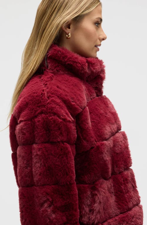 Nvlt Boxy Faux Fur Jacket In Red
