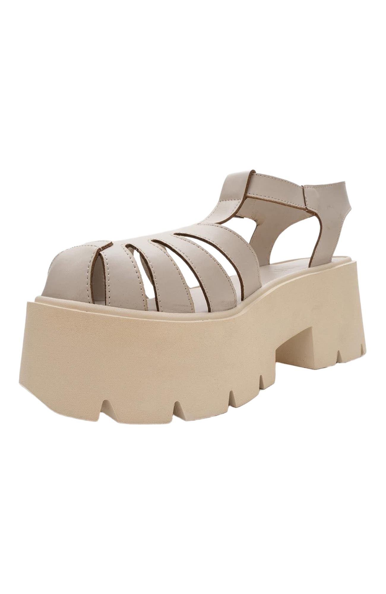 Verua Platform Sandal, Alternate, color, Beige Faux Leather