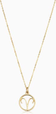 Oradina 14K Gold Zodiac Pendant Necklace