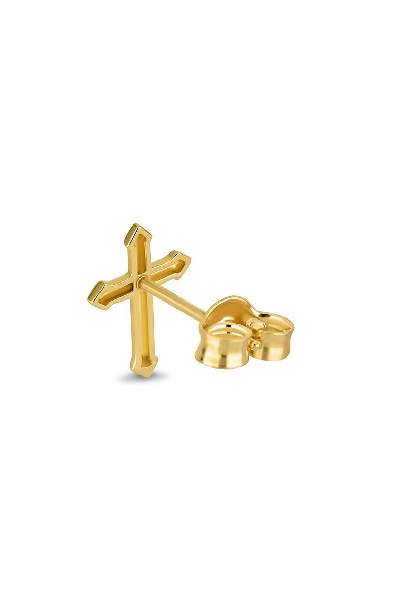 14K Gold Cross Stud Earrings, Alternate, color, 14K YELLOW GOLD