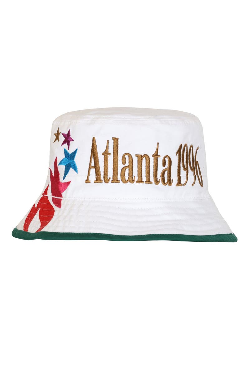 Men's Outerstuff White Atlanta 1996 Summer Olympics Reversible Bucket Hat, Main, color, White