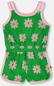 Deux par Deux Terry Cloth Sleeveless Flowers Jumpsuit