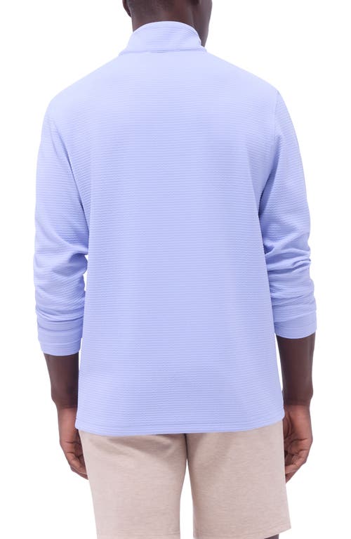 Bugatchi Waffle Knit Quarter Zip Performance Pullover In Sky