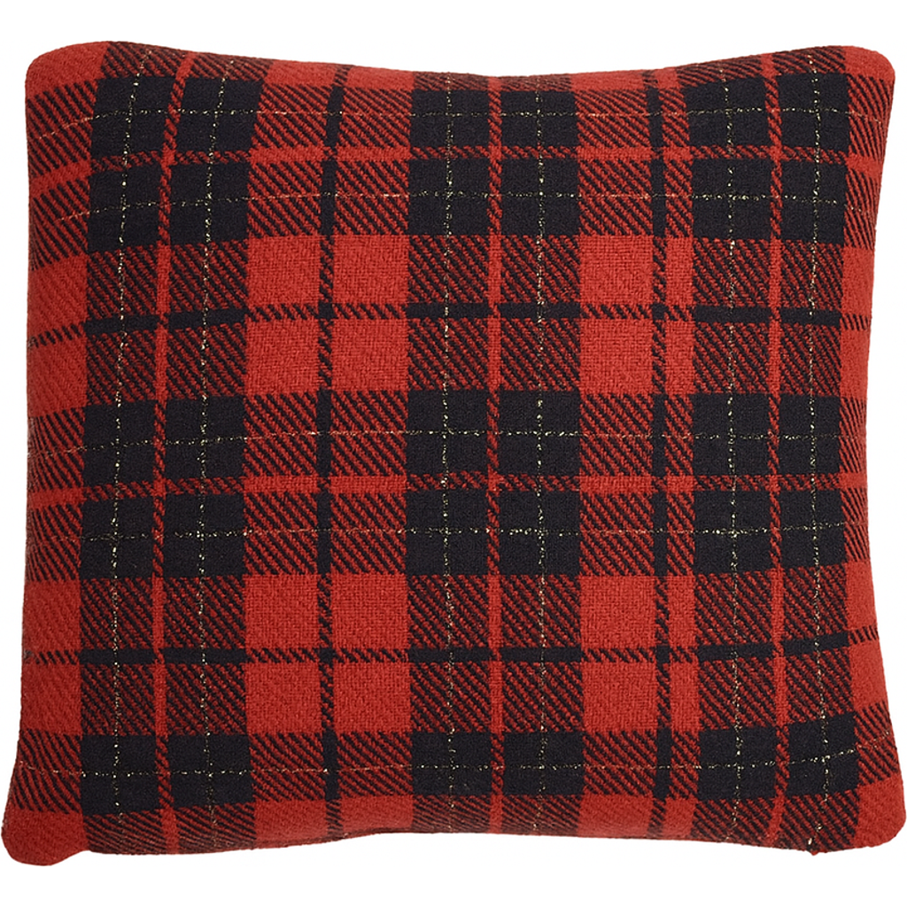 C & F Home C&f Home Red & Black Plaid Christmas Cotton Blend Accent Throw Pillow 18" X 18" In Red