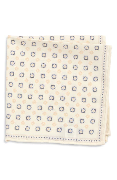 Medallion Wool & Cotton Muslin Pocket Square