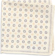 Eleventy Medallion Wool & Cotton Muslin Pocket Square