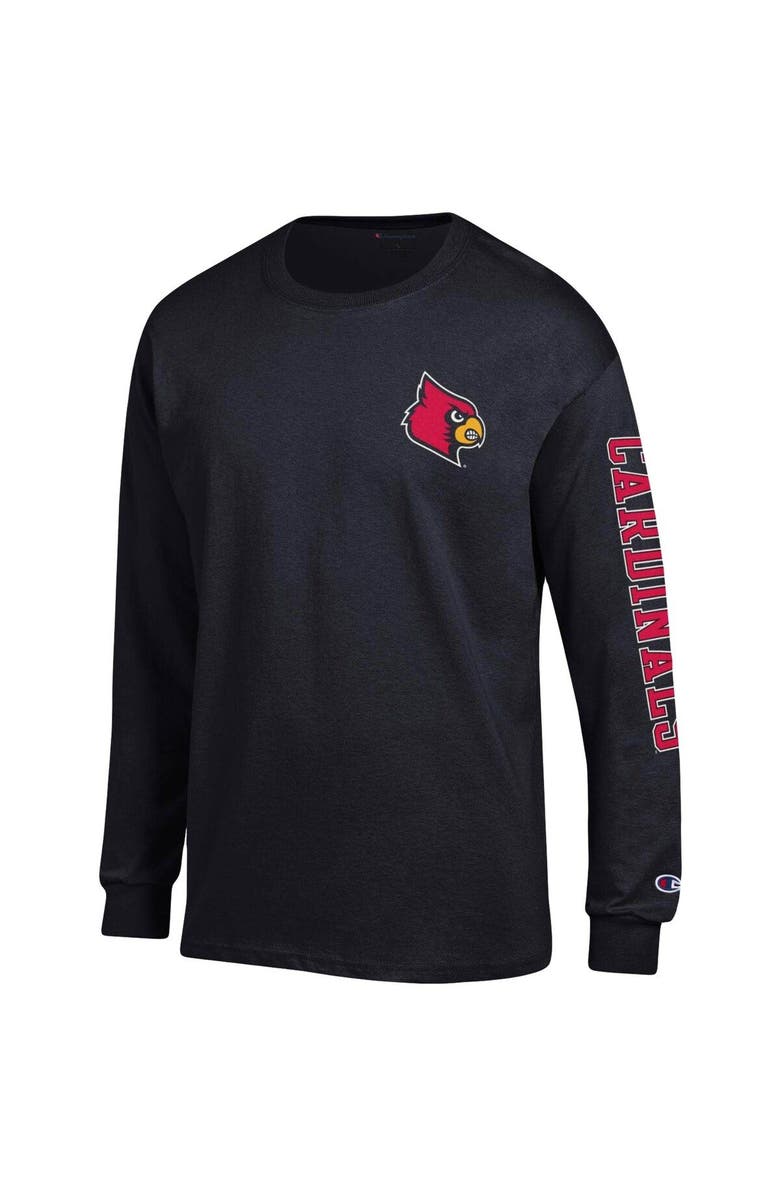 Champion Men's Champion Black Louisville Cardinals Team Stack Long Sleeve T-Shirt, Alternate, color, 
