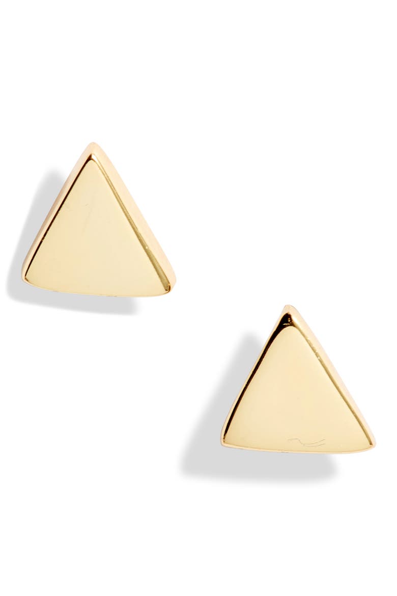 Triangle Stud Earrings, Main, color, GOLD
