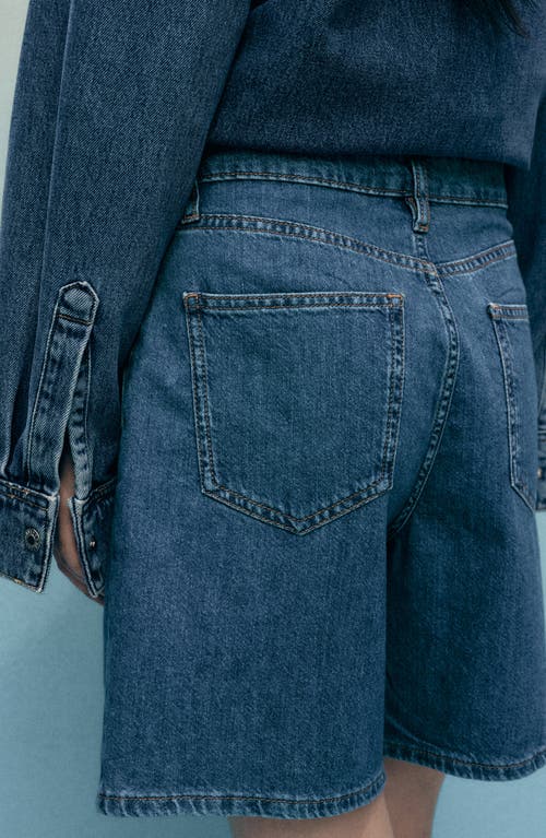 Mango Dart Bermuda Shorts In Blue