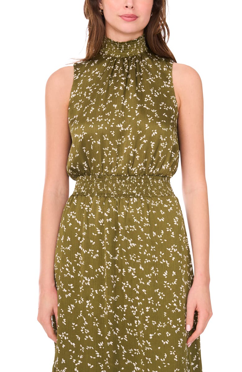 Halogen<sup>®</sup> Smocked Tiered Maxi Dress, Alternate, color, Olive Moss