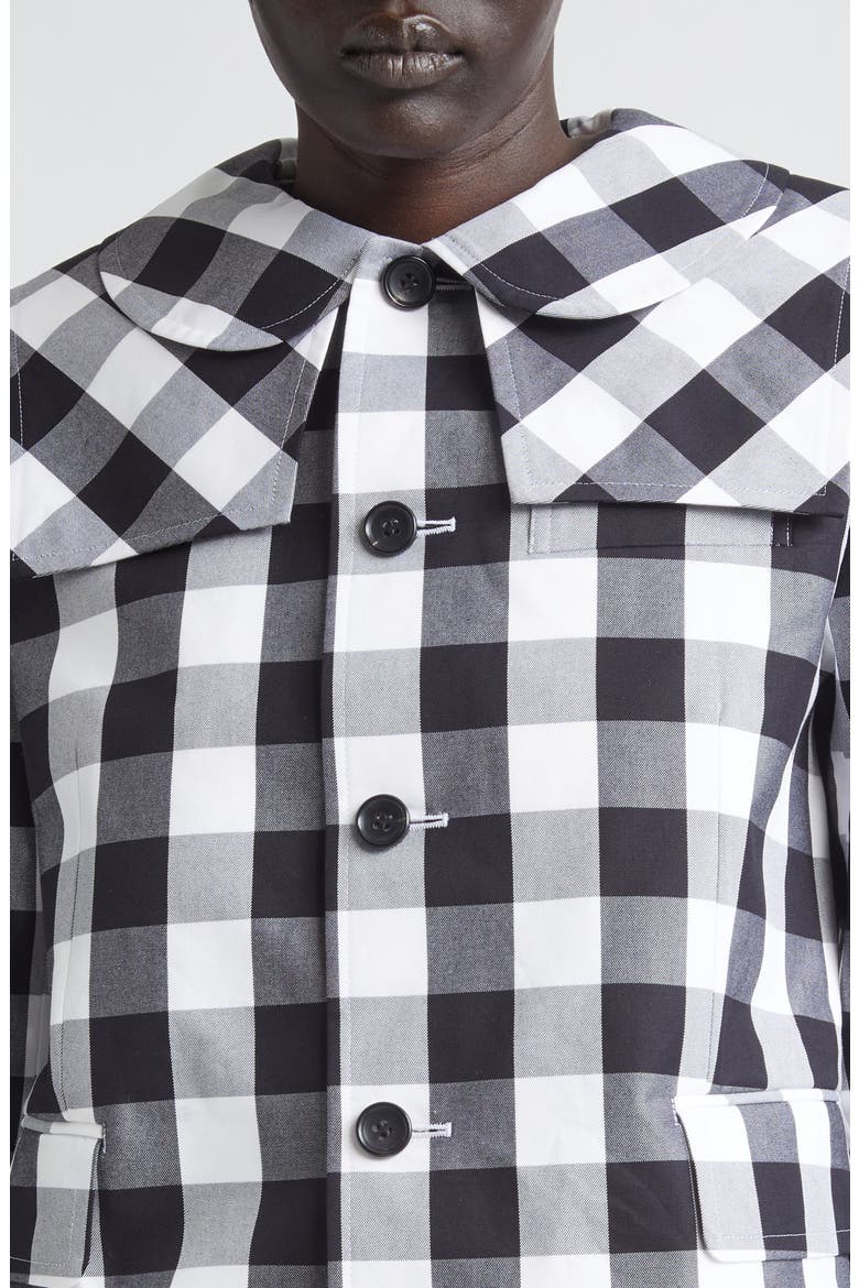 Big Gingham Cotton Jacket, Alternate, color, BLACK