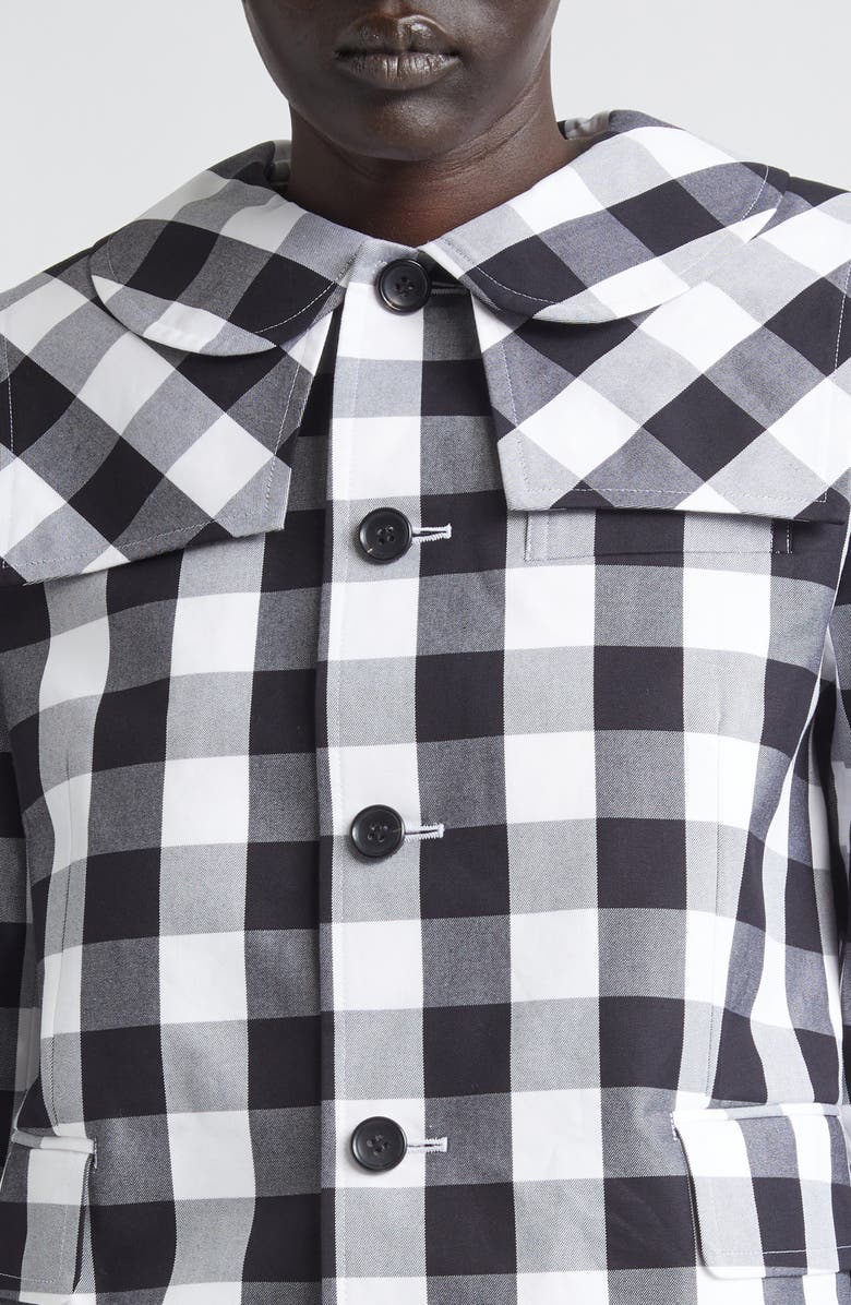 Comme des Garçons Girl Big Gingham Cotton Jacket, Alternate, color, Black