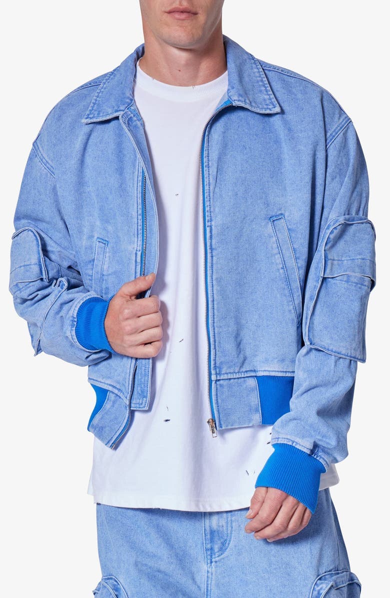 mnml Crop Denim Jacket, Main, color, 