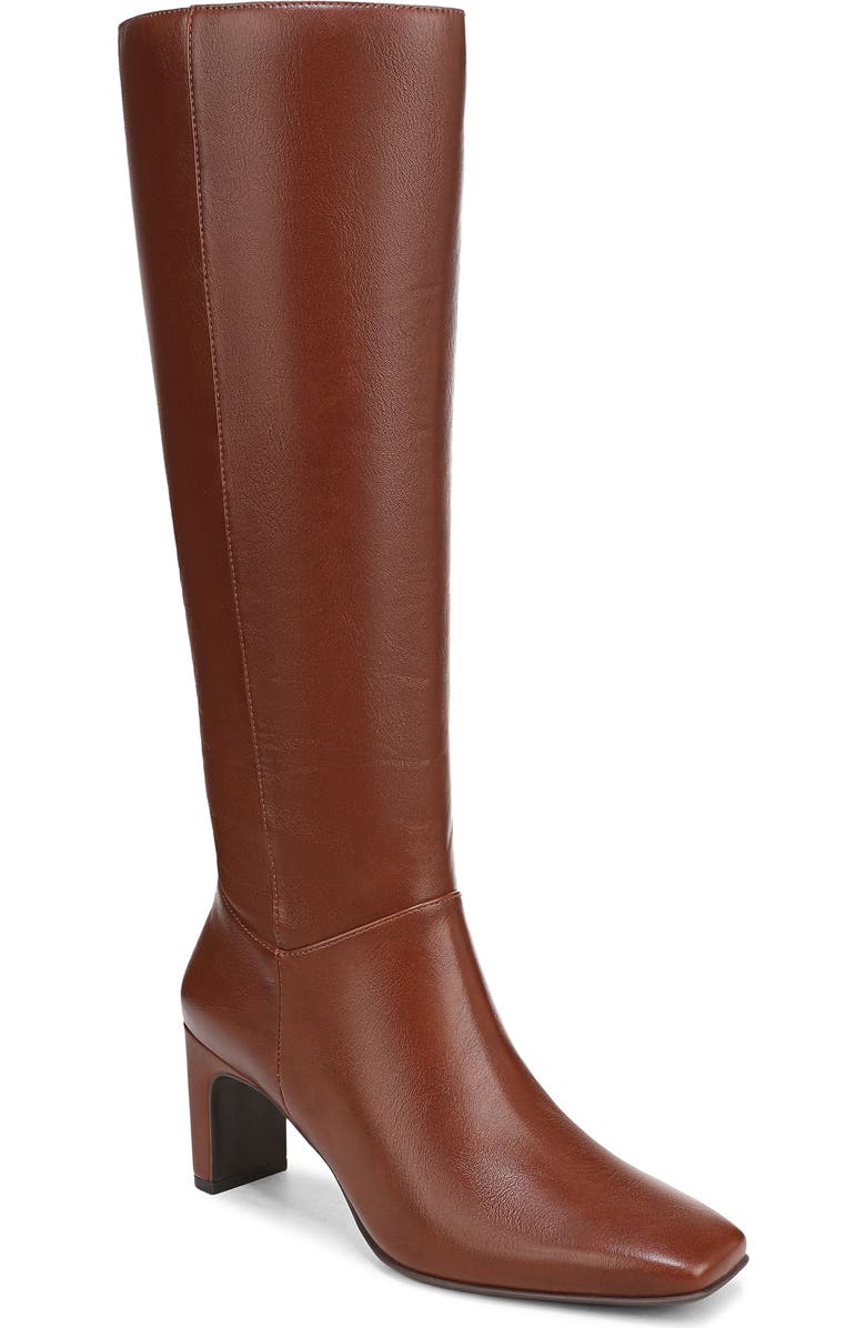 Naturalizer Nona Square Toe Boot, Main, color, Saddle Tan Faux Leather