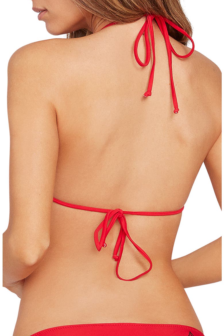 Simply Solid Triangle Bikini Top, Alternate, color, TRUE RED