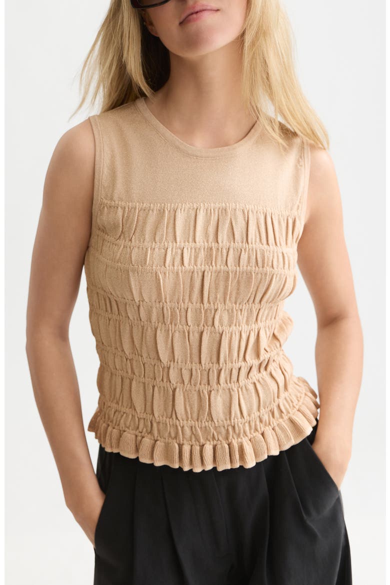 Smock Stitched Knit Tank, Main, color, SHIFTING SAND