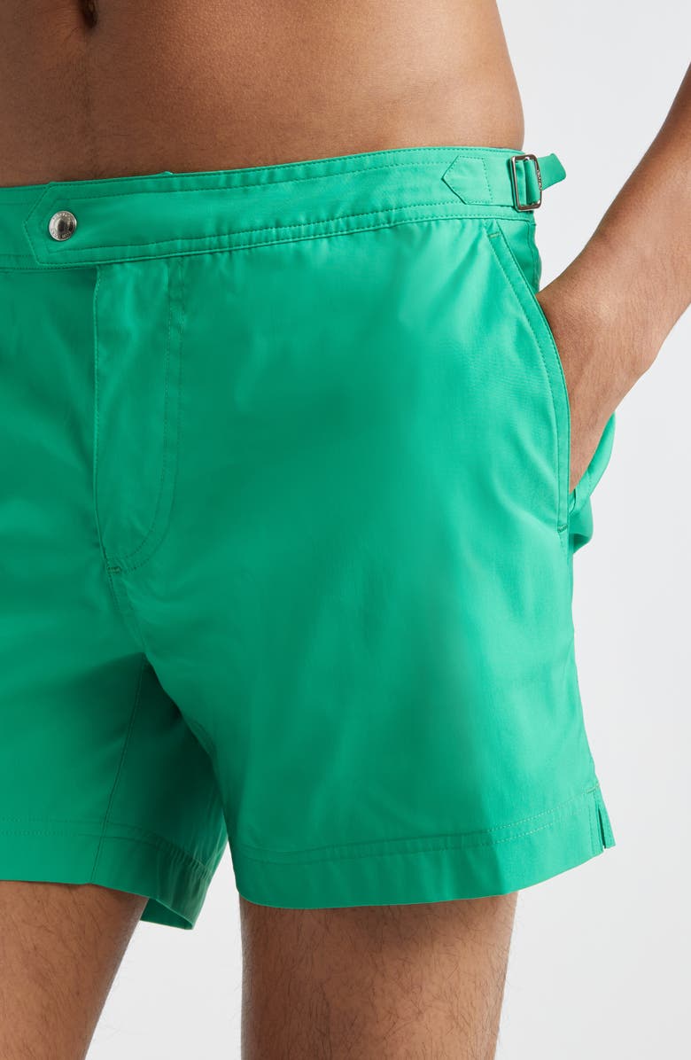 TOM FORD Microcompact Poplin Swim Trunks, Alternate, color, Bright Green