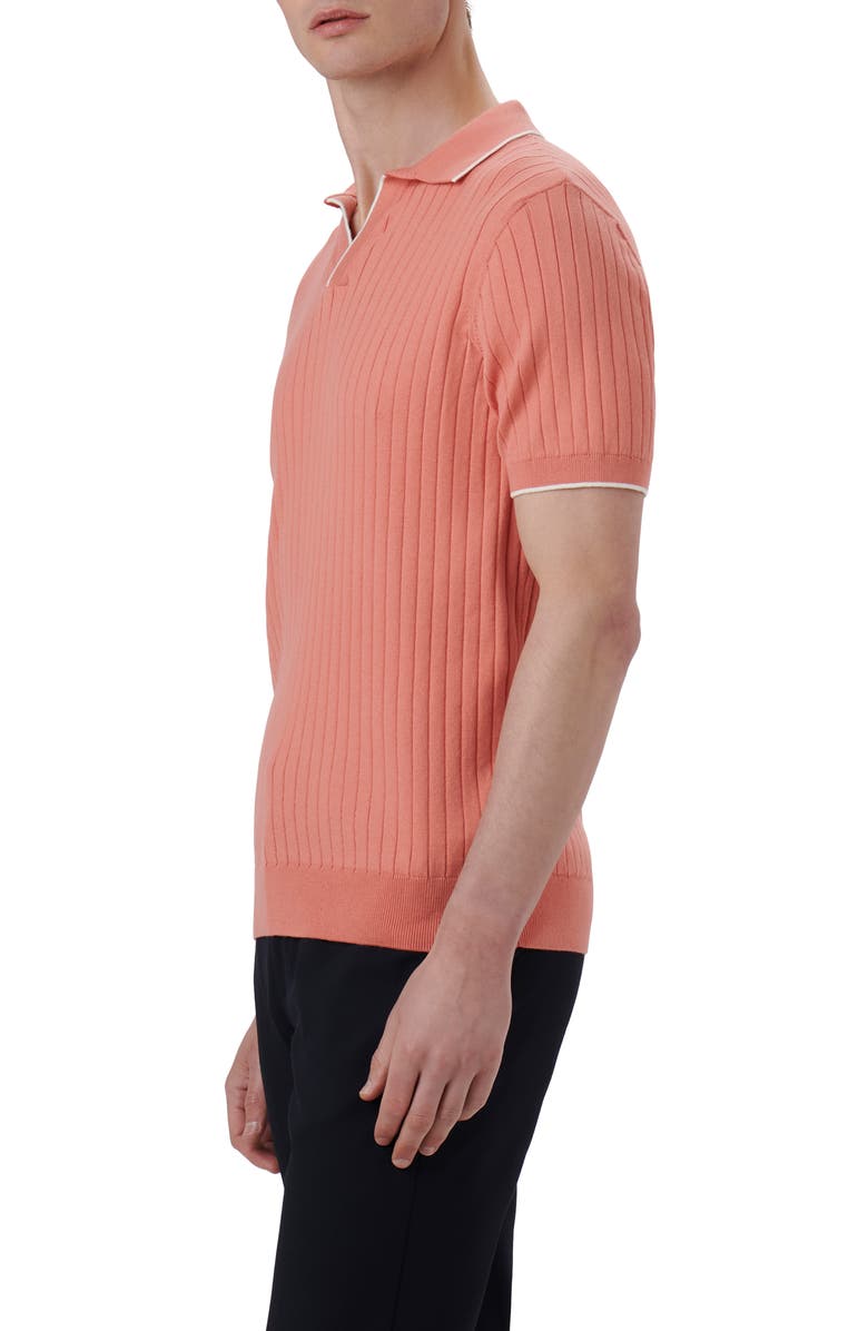 Bugatchi Johnny Collar Sweater, Alternate, color, Salmon