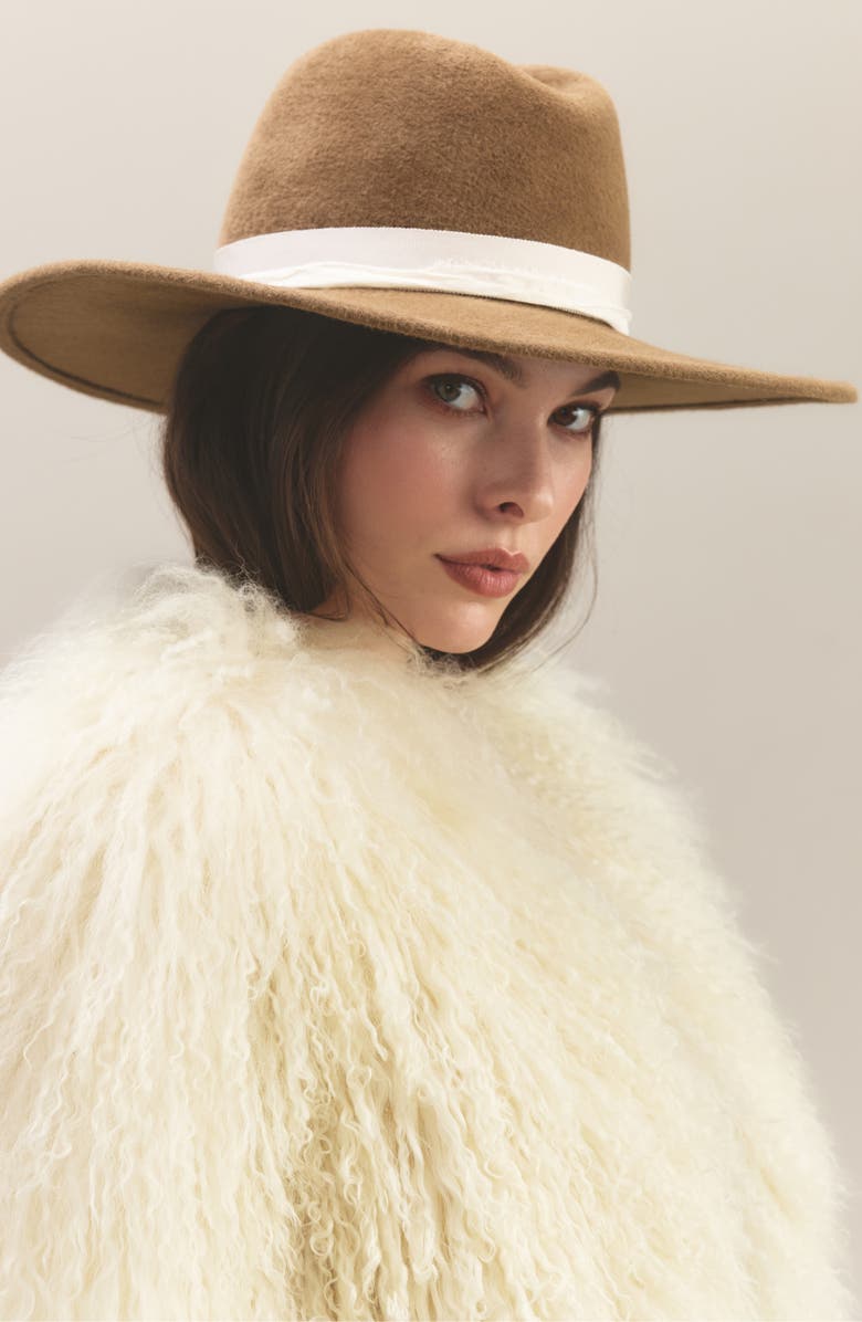 Gigi Burris Millinery Norma Rabbit Hair Felt Hat, Alternate, color, Walnut